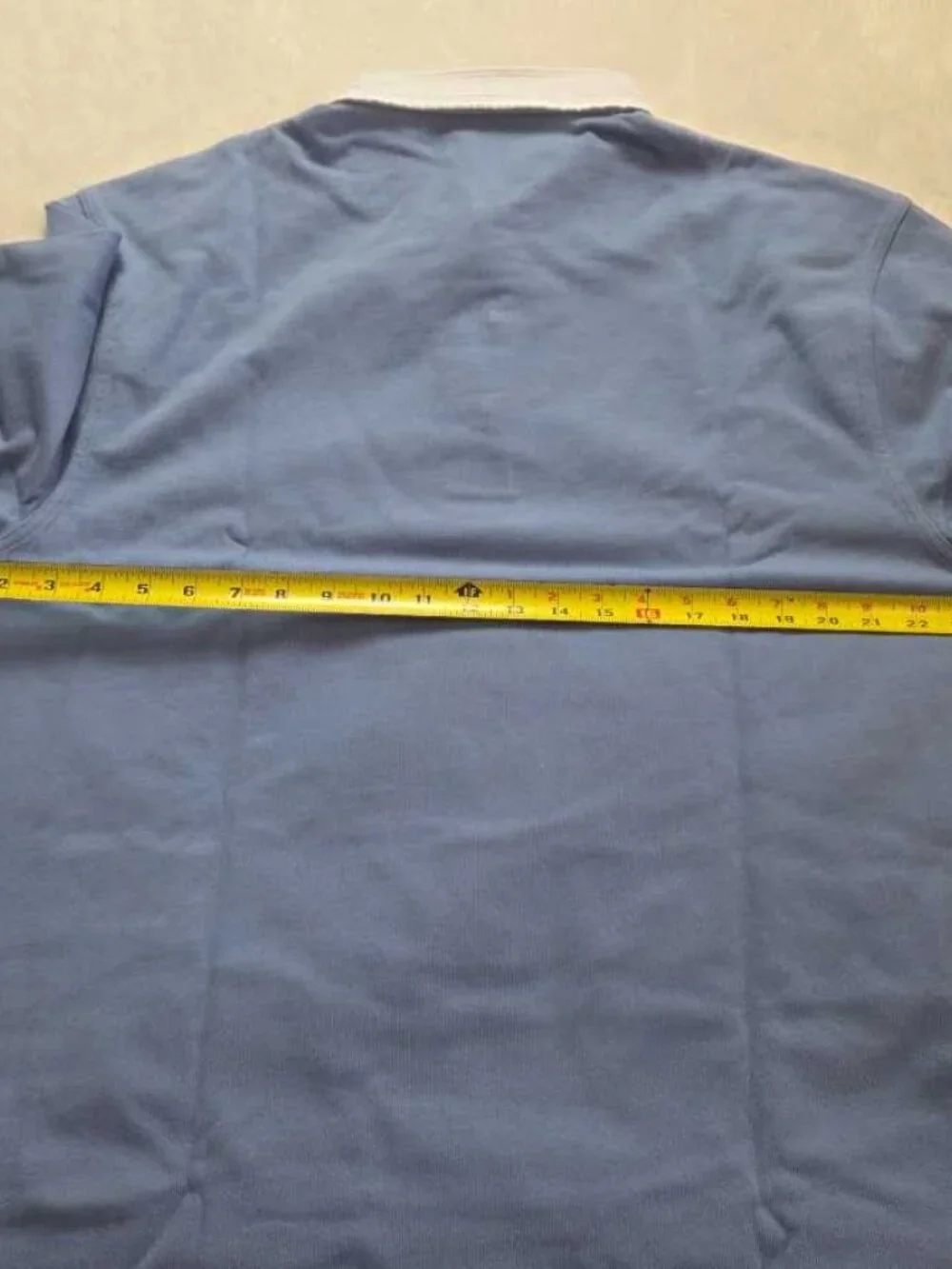 New XL Tall J.Crew rugby shirt with striped oxford collar blue longsleve polo